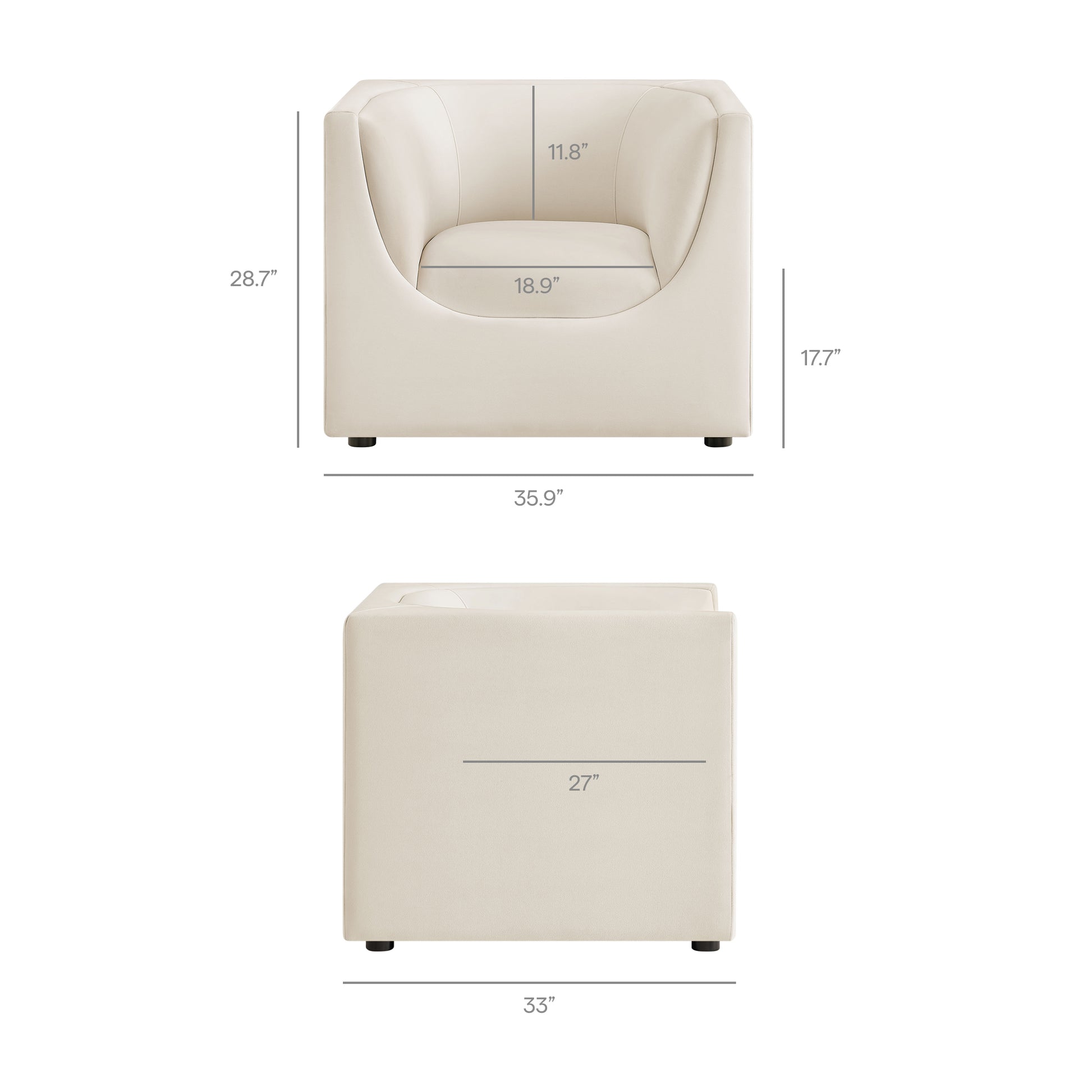 Hilda Curved Back Performance Velvet Armchair - Mulberry
