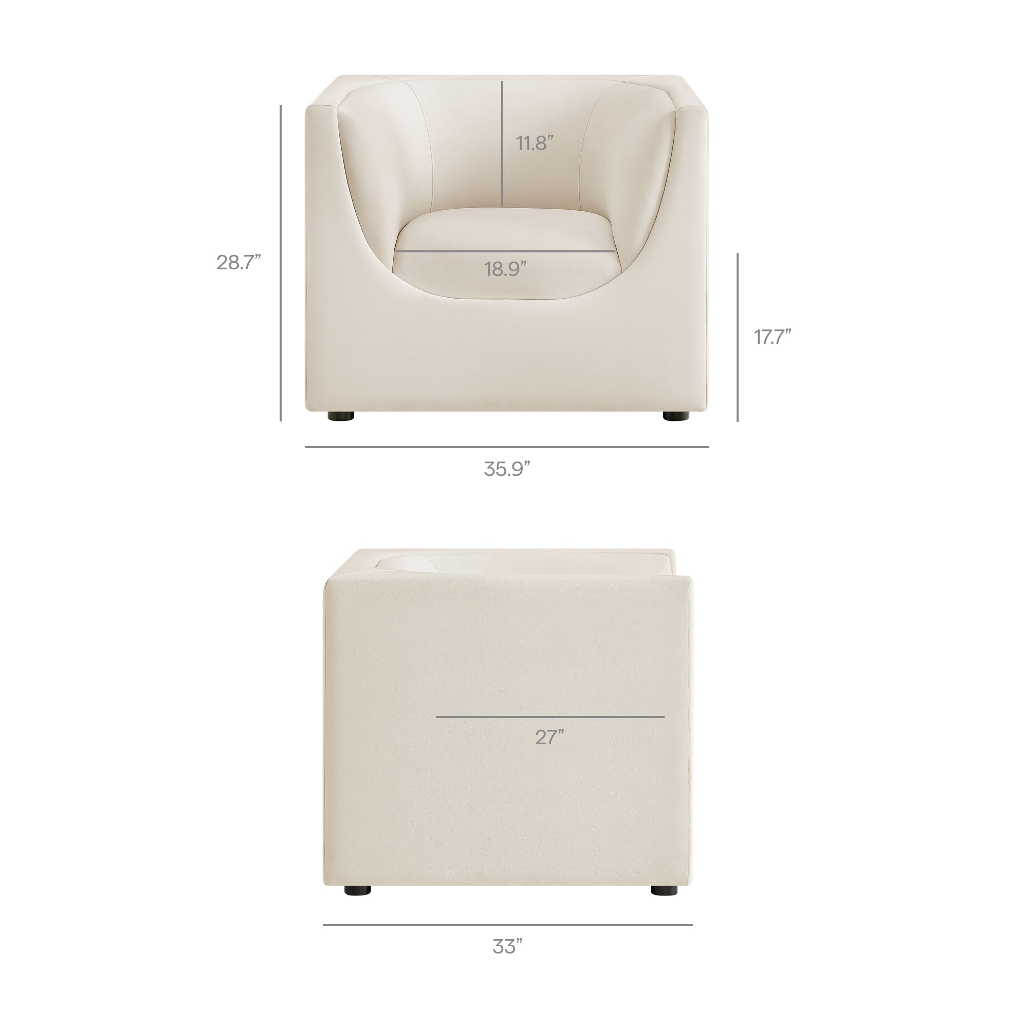 Hilda Curved Back Performance Velvet Armchair - Mulberry