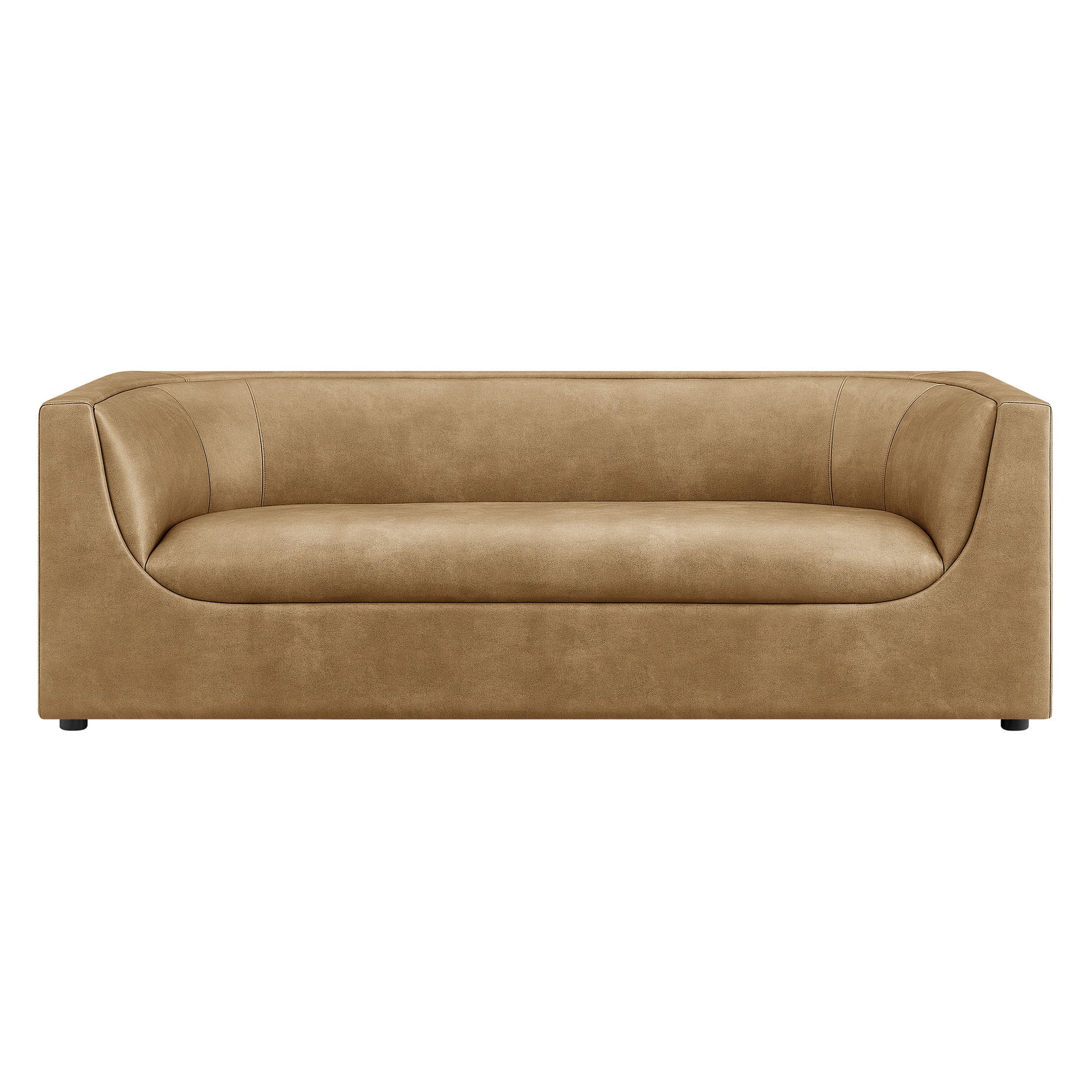 Hilda 86" Curved Back Vegan Leather Sofa