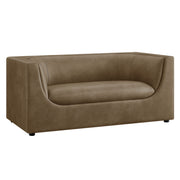 Hilda 67" Curved Back Vegan Leather Loveseat - Mushroom
