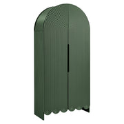 Dahlia 78 Inch Fluted and Scalloped Arched Storage Cabinet - Hunter Green