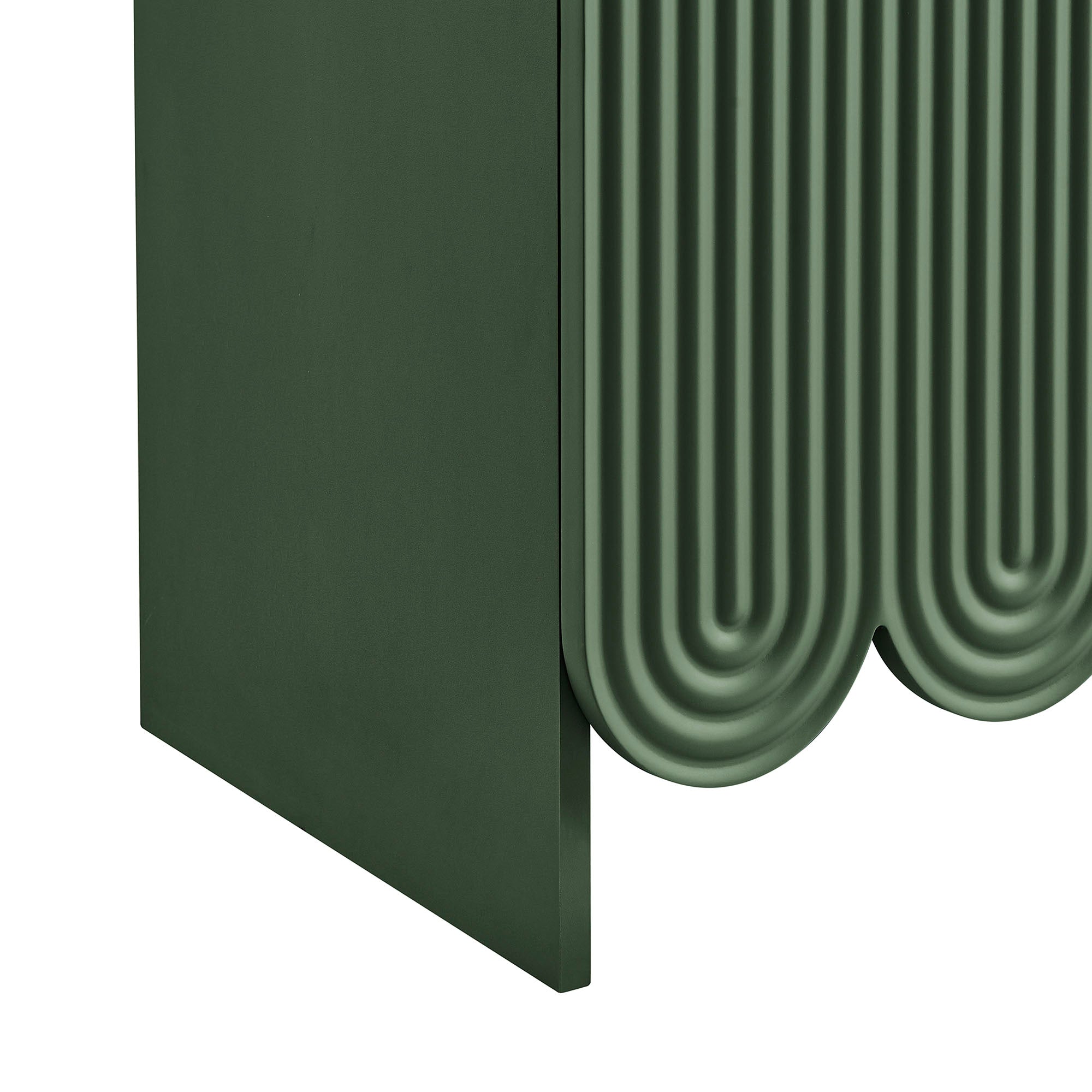 Dahlia 78 Inch Fluted and Scalloped Arched Storage Cabinet