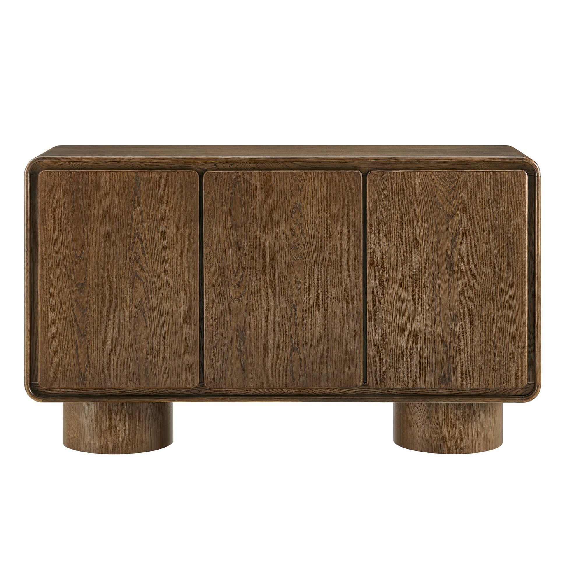 Lumo 3-Door Curved Wood Accent Cabinet