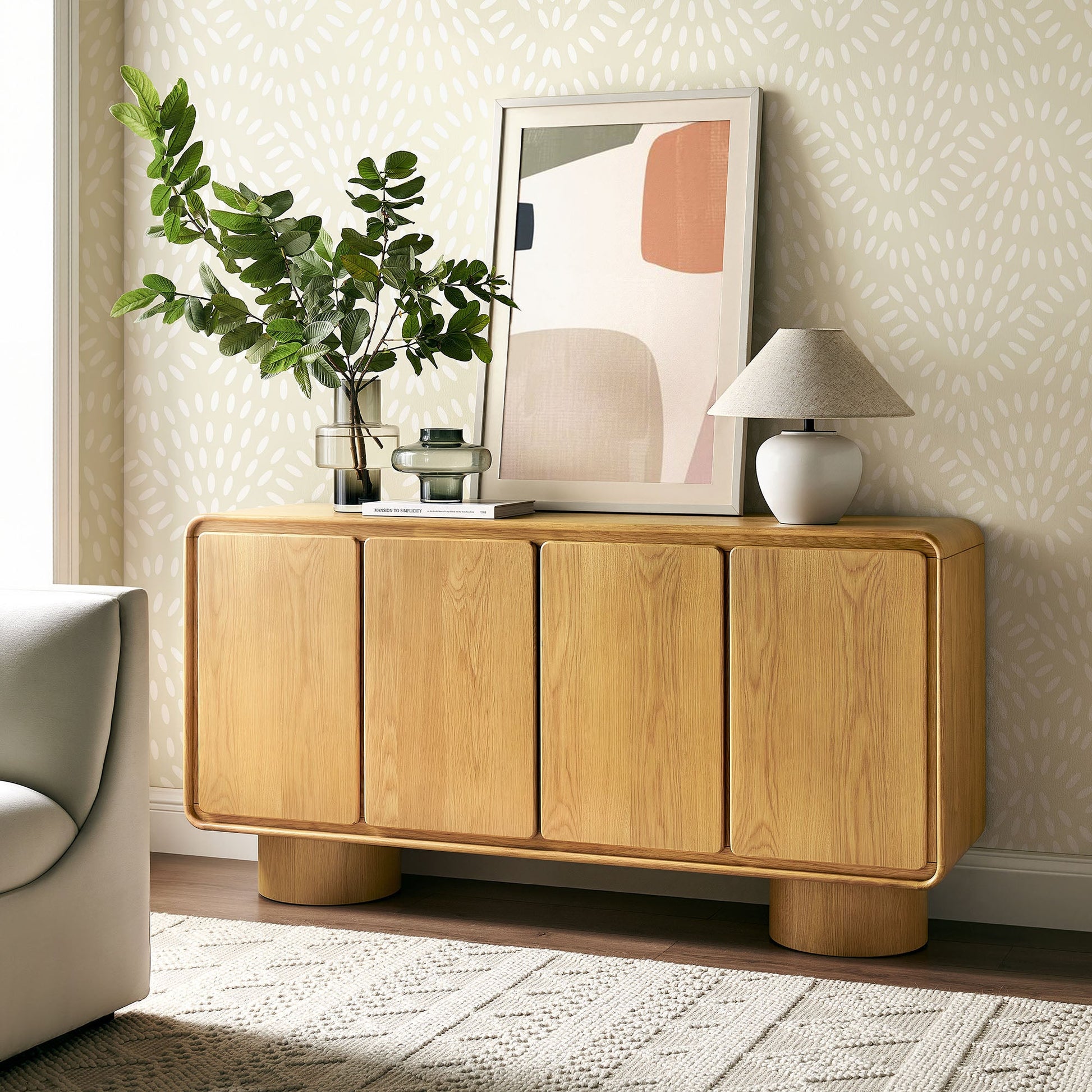 Lumo 4-Door Accent Cabinet - Oak