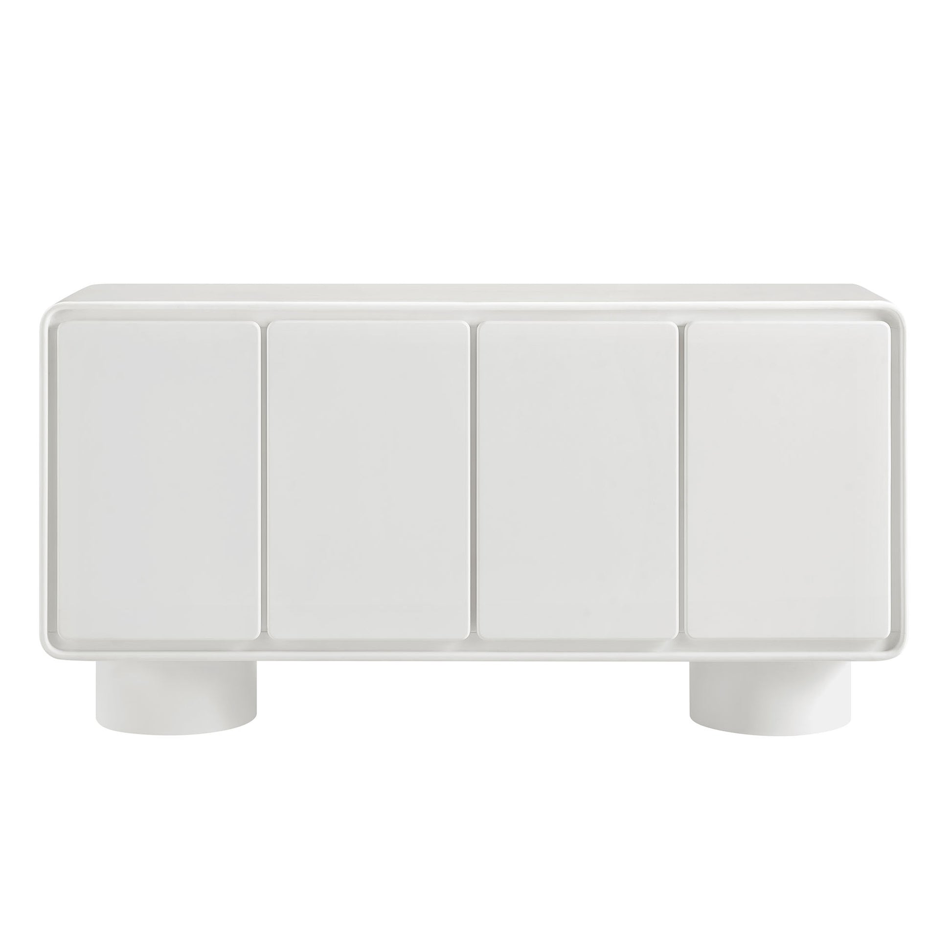 Lumo 4-Door Curved Wood Accent Cabinet