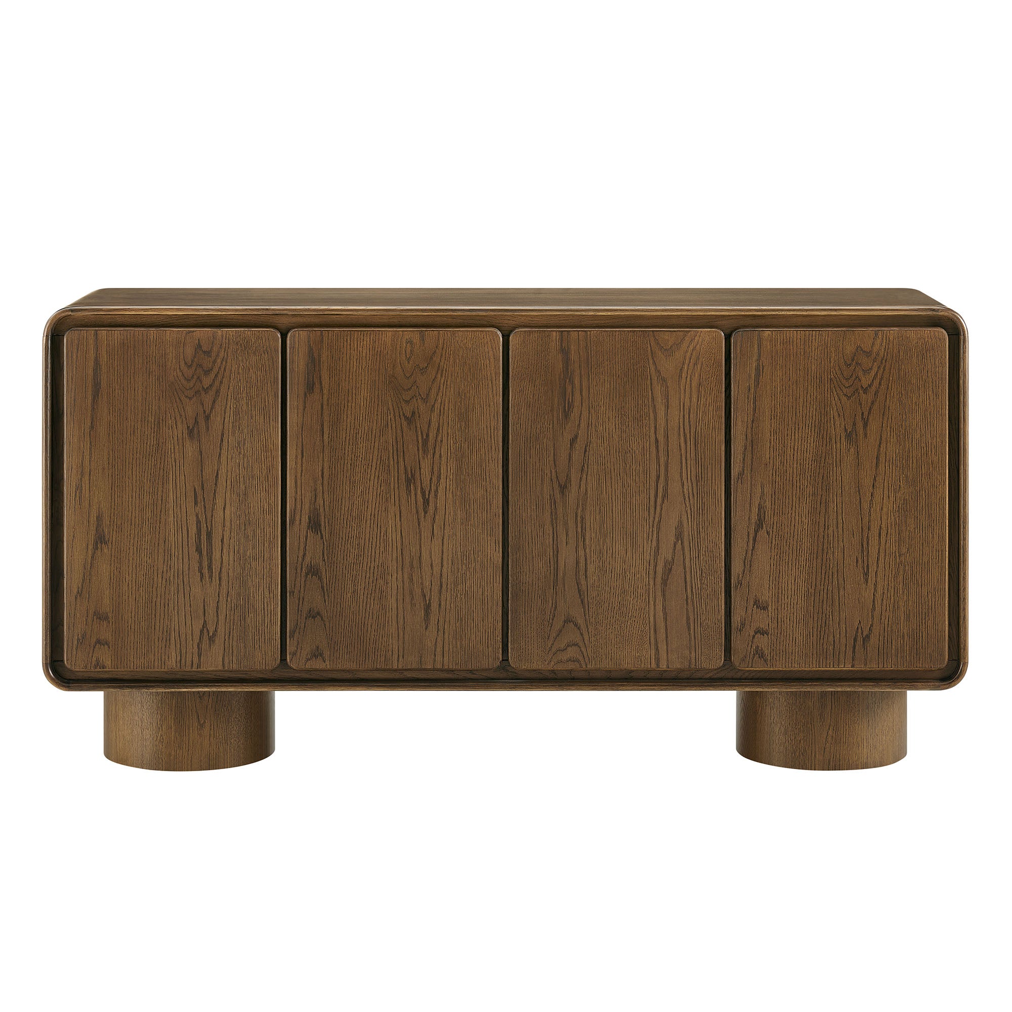 Lumo 4-Door Curved Wood Accent Cabinet