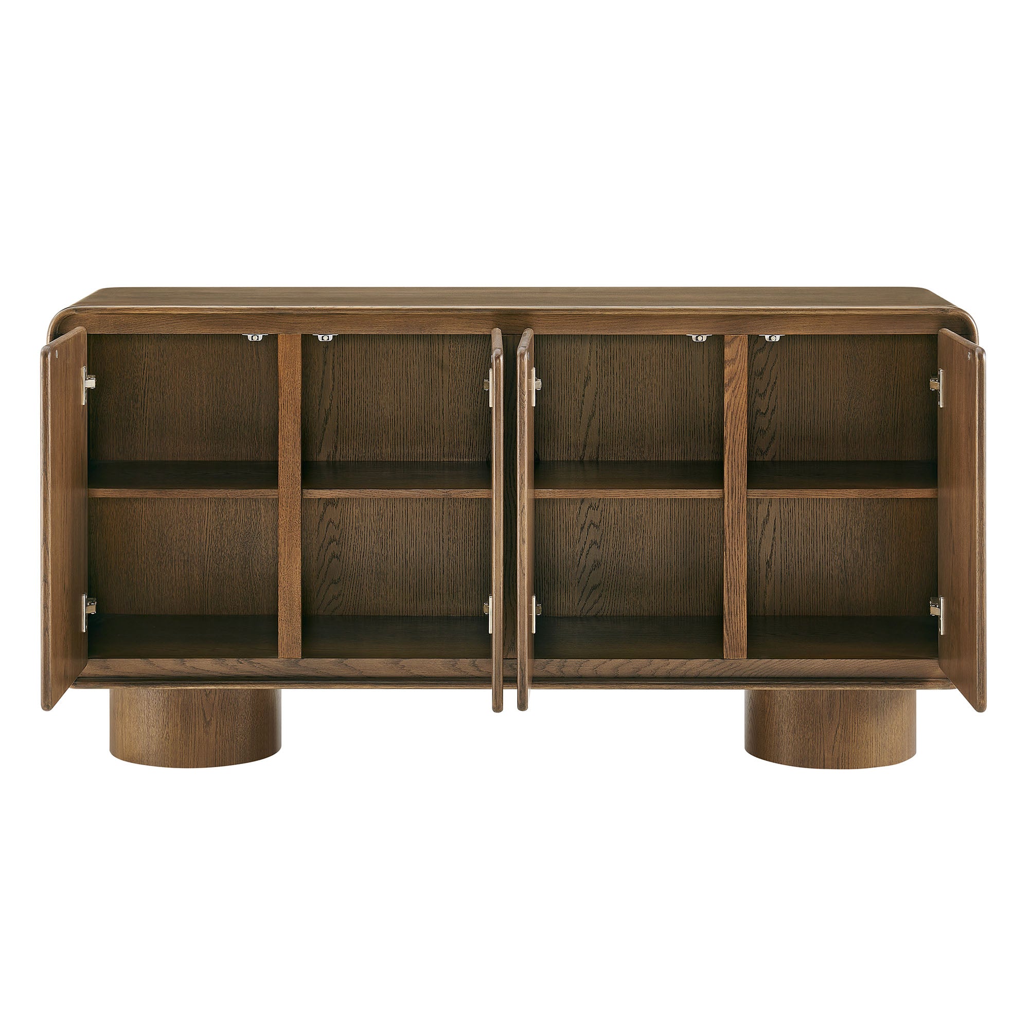 Lumo 4-Door Curved Wood Accent Cabinet