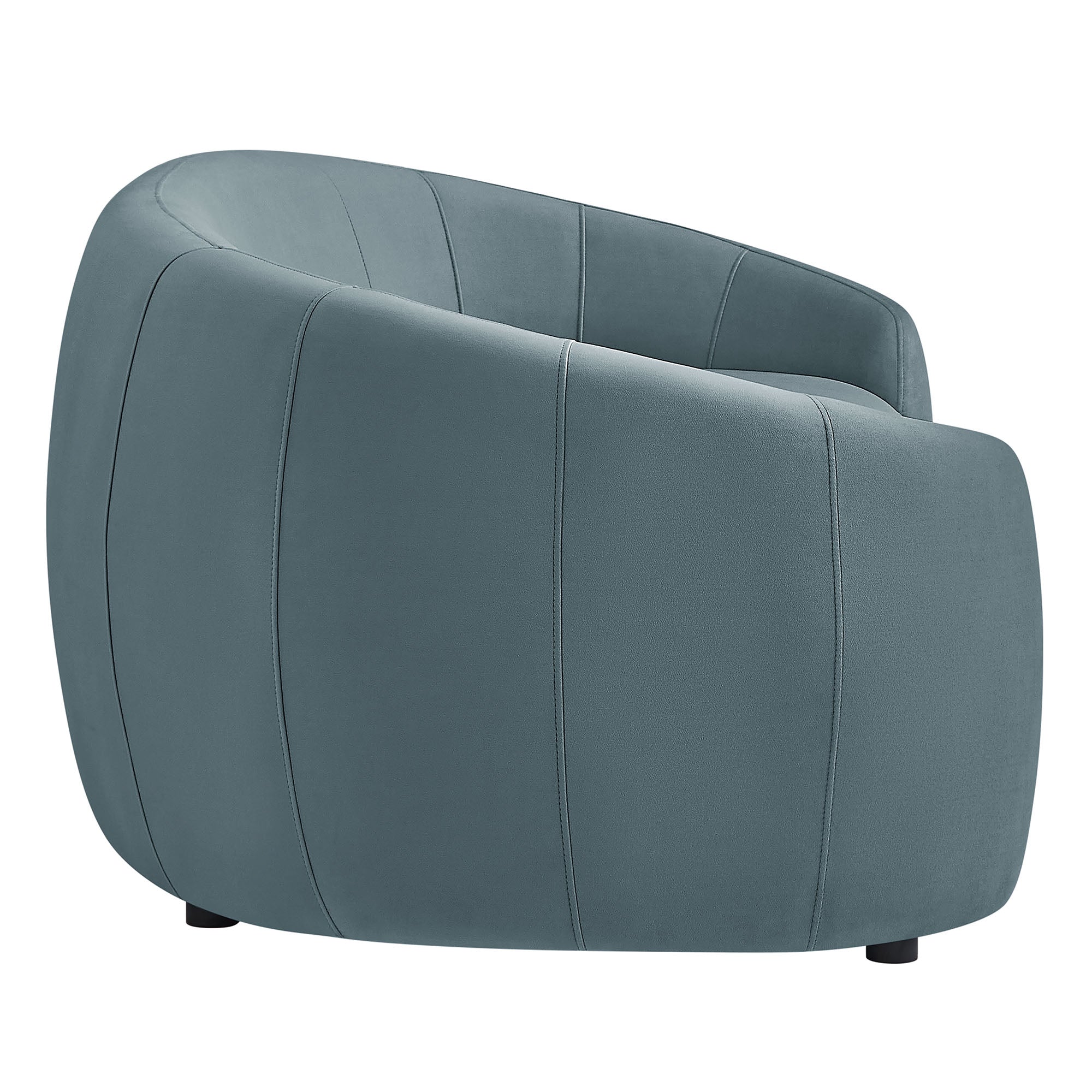 Contessa Curved Performance Velvet Sofa - Taupe
