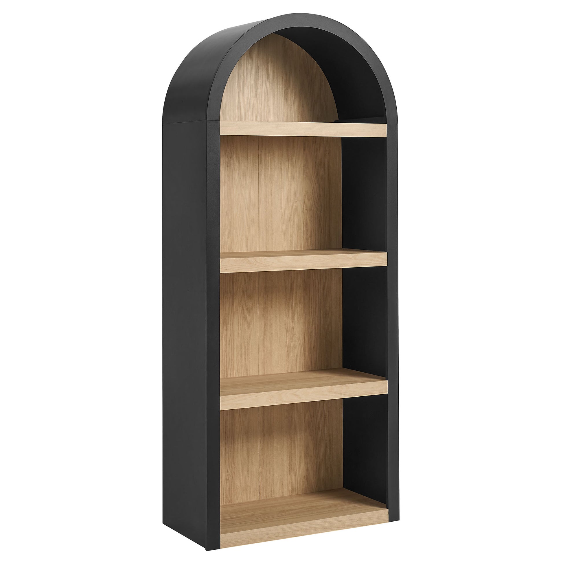 Caleb 4 Arched Display Shelf Bookcase - Black