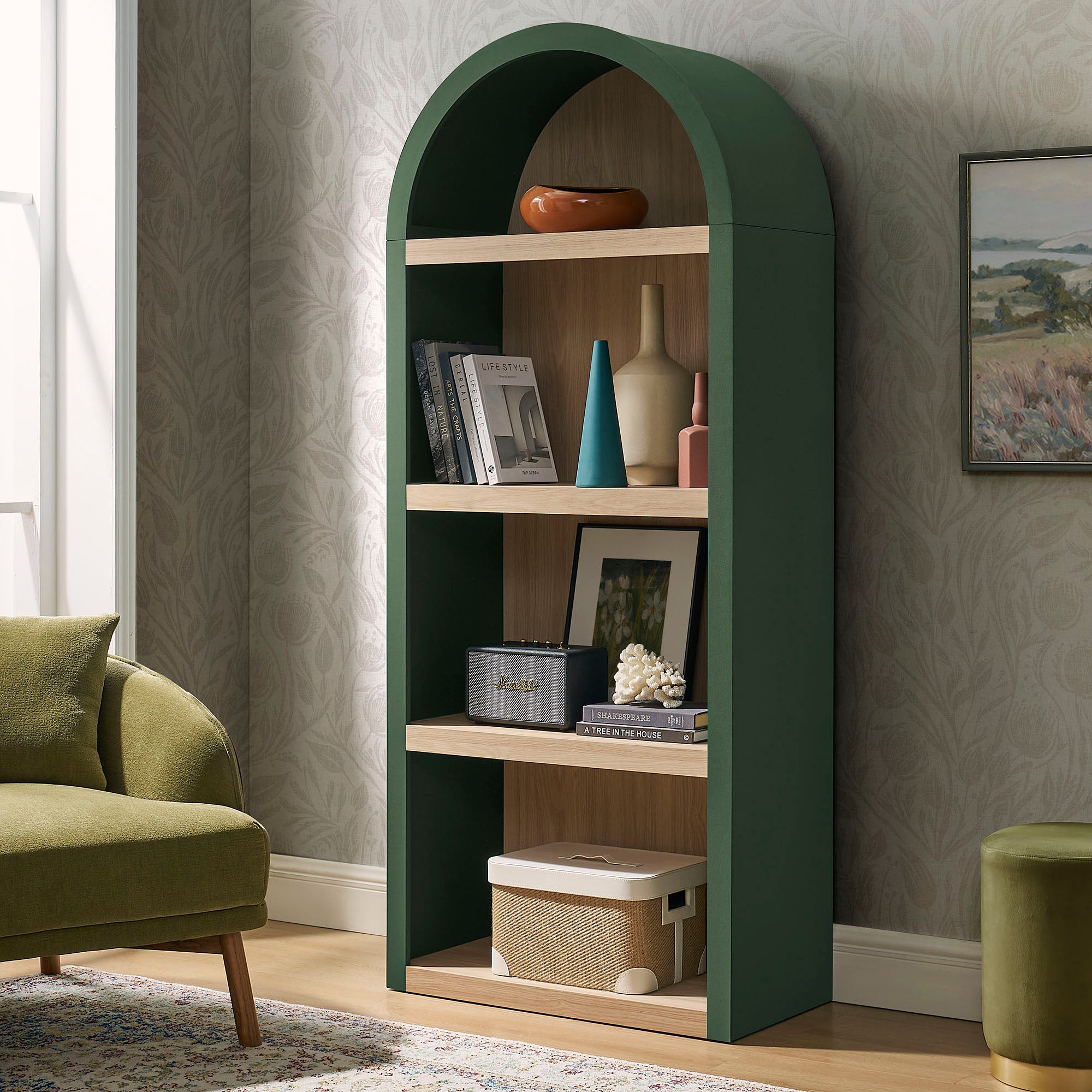 Caleb 4 Arched Display Shelf Bookcase