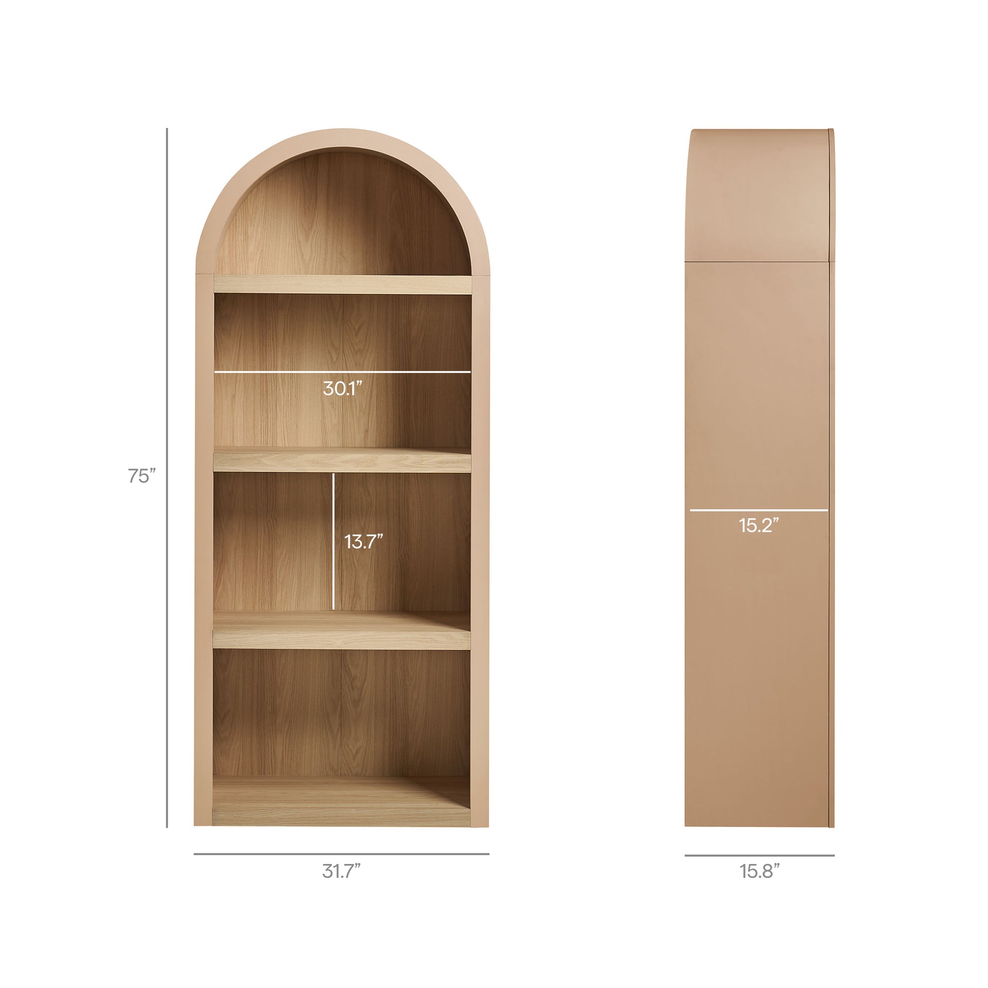 Caleb 4 Arched Display Shelf Bookcase