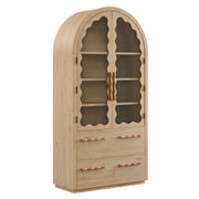 Rory 76 Inch Arched Kitchen Pantry Cabinet - Light Oak