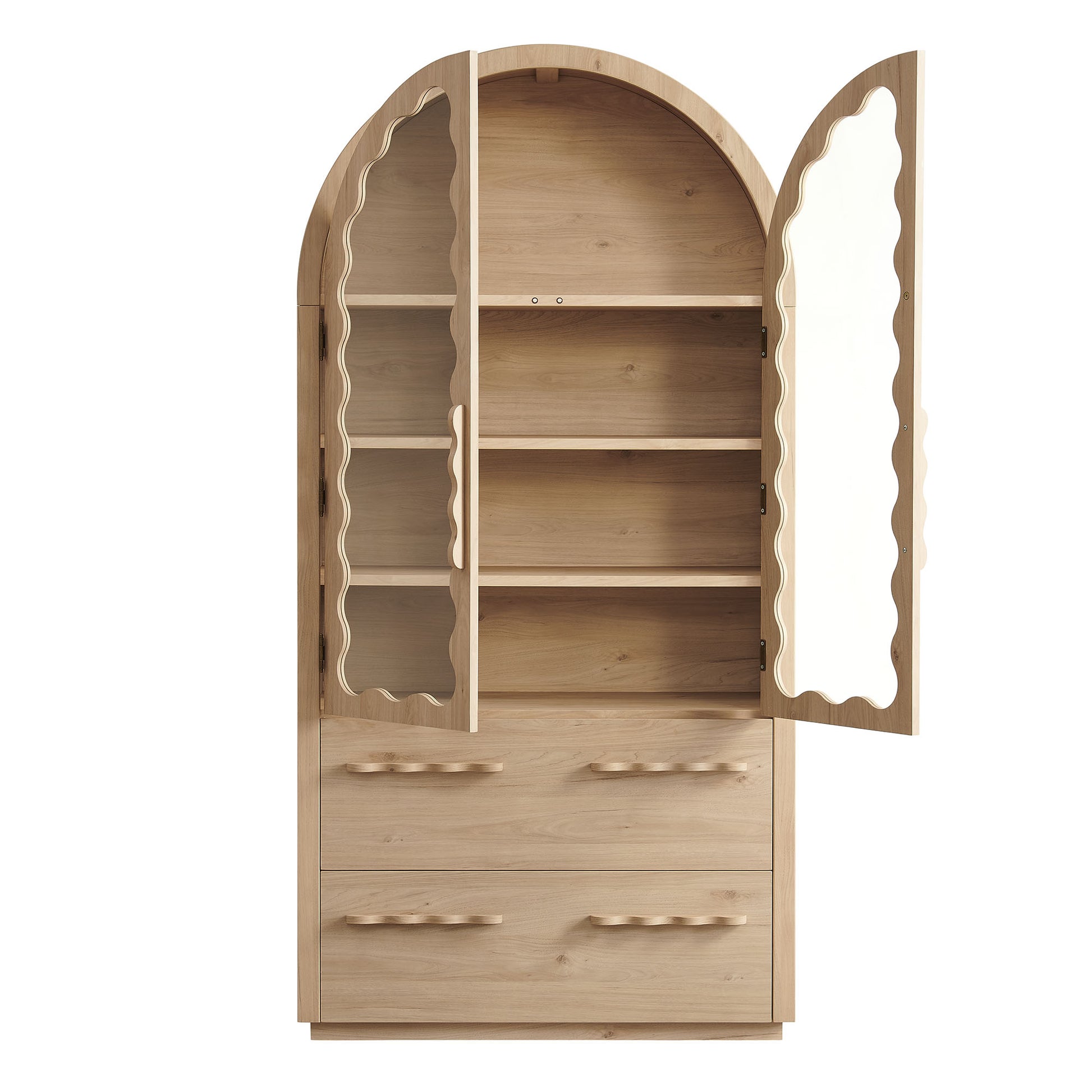 Rory 76 Inch Arched Kitchen Pantry Cabinet