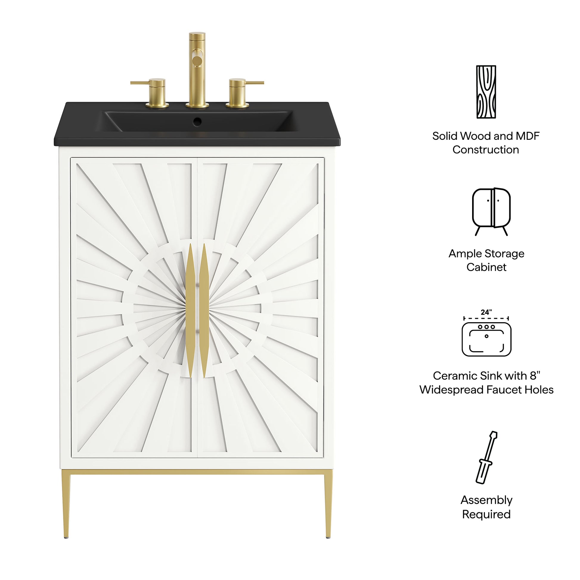 Awaken 24" Bathroom Vanity - White White