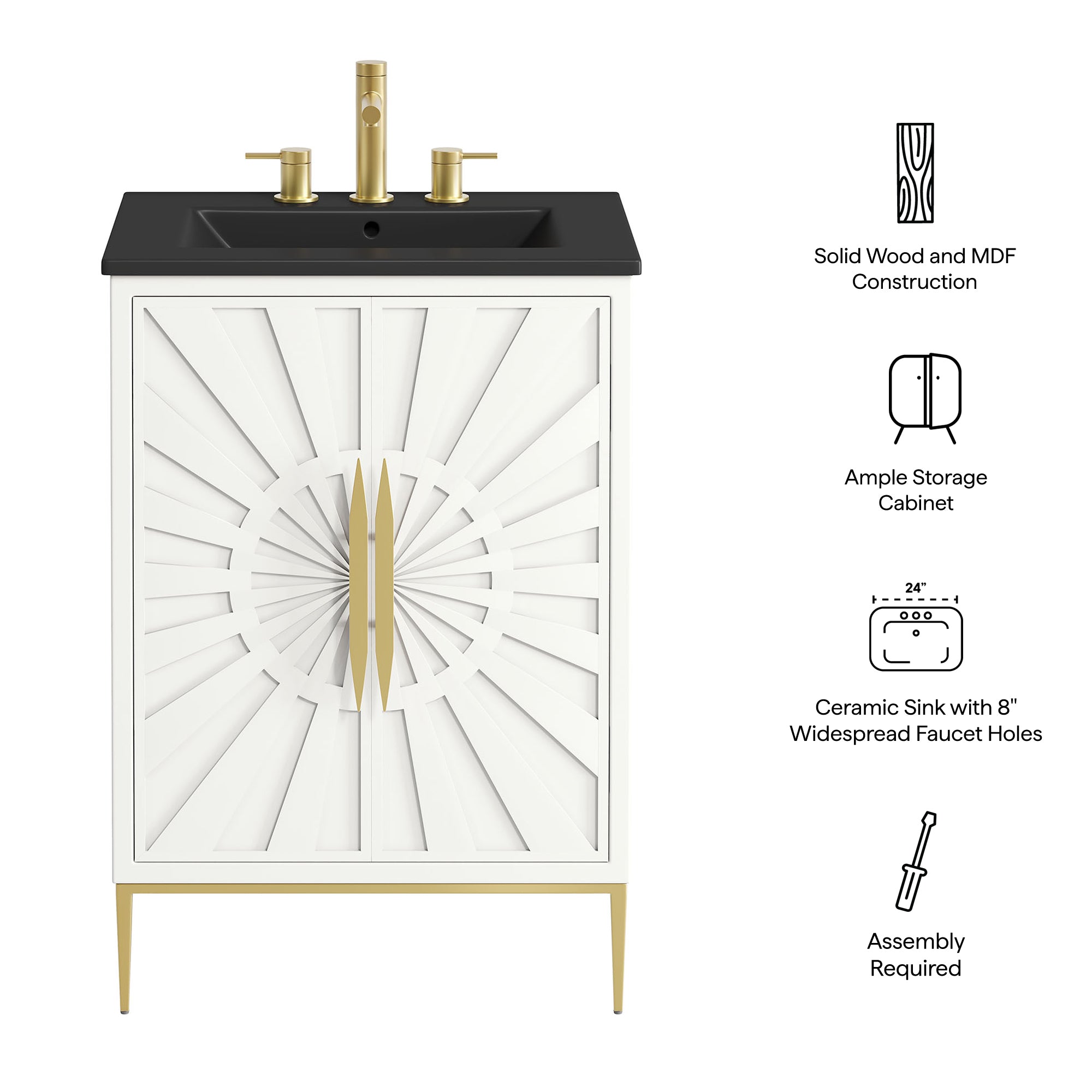 Awaken 24" Bathroom Vanity - White White