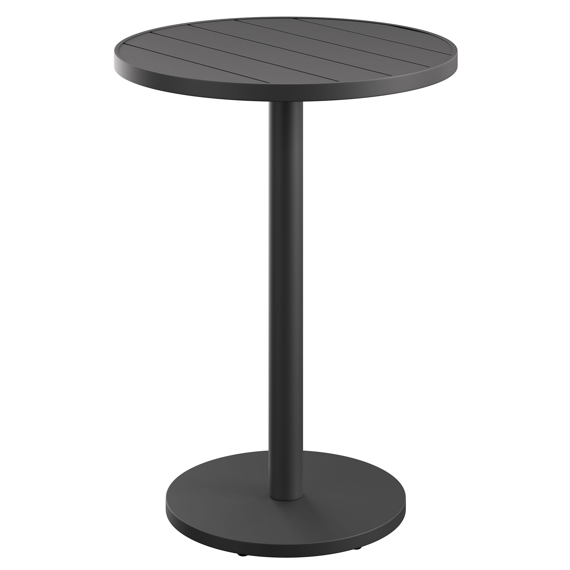 Tahoe 31 Inch Round Outdoor Aluminum Bar Table - Gray