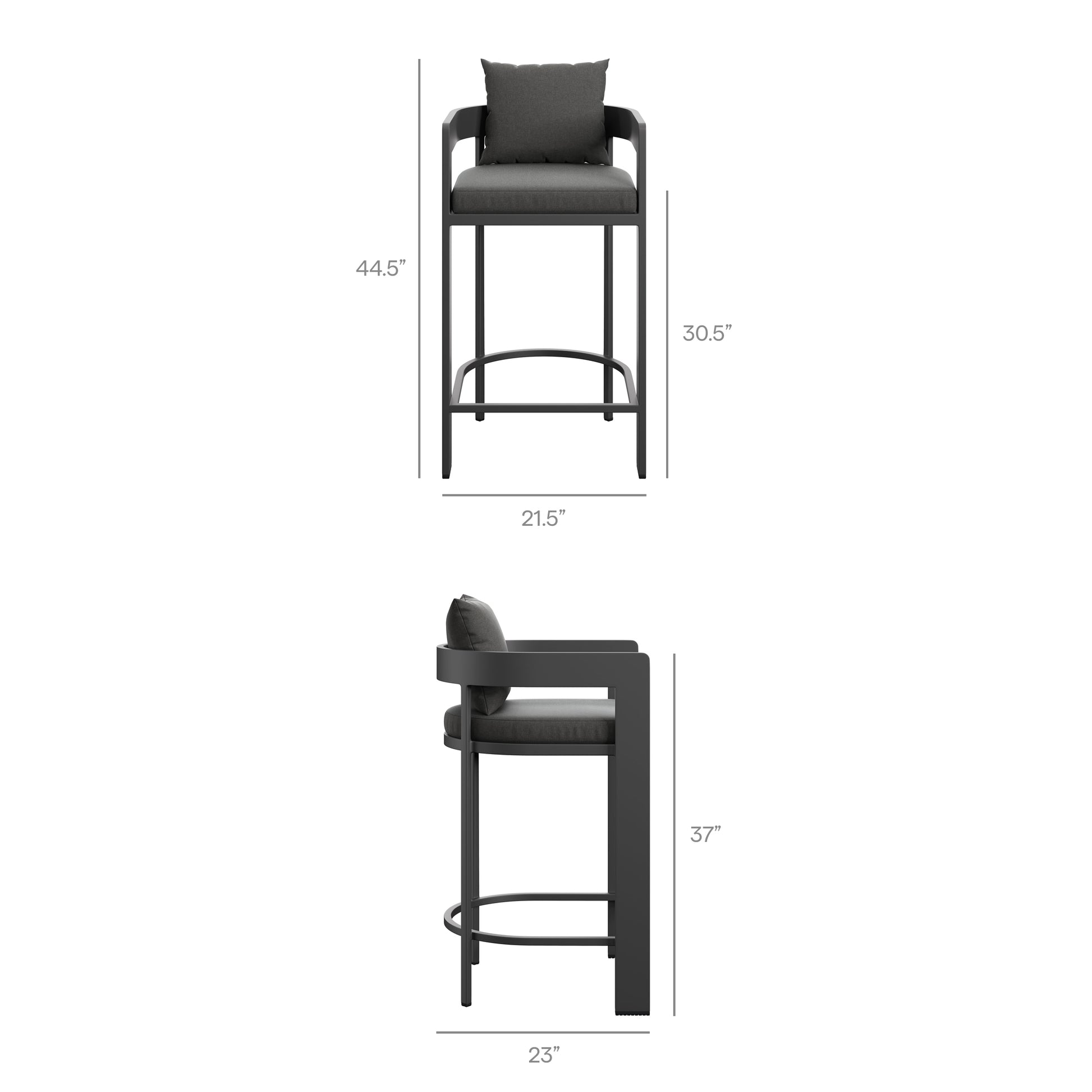Tahoe Outdoor Patio Aluminum Bar Chair - White