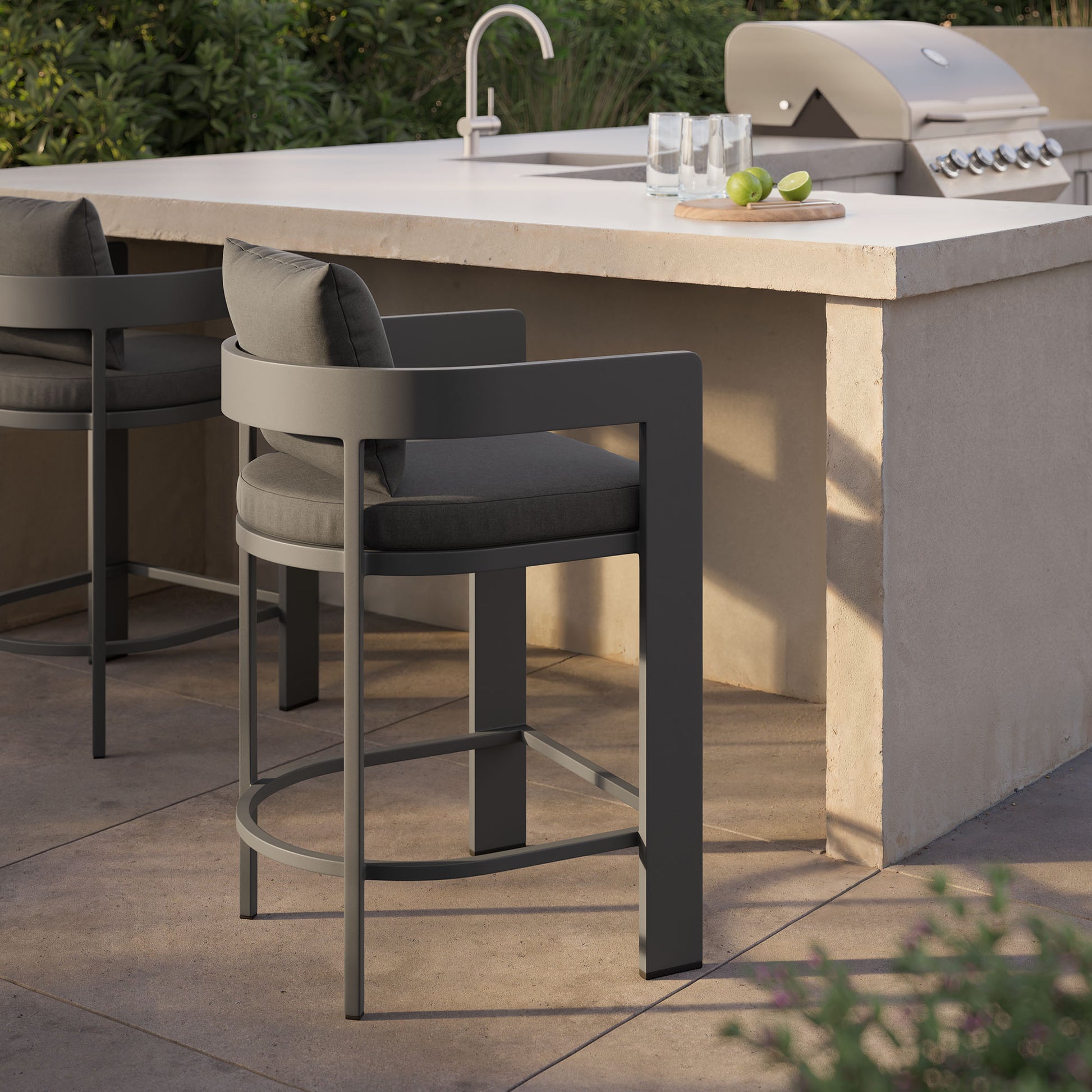 Tahoe Outdoor Patio Aluminum Counter Stool