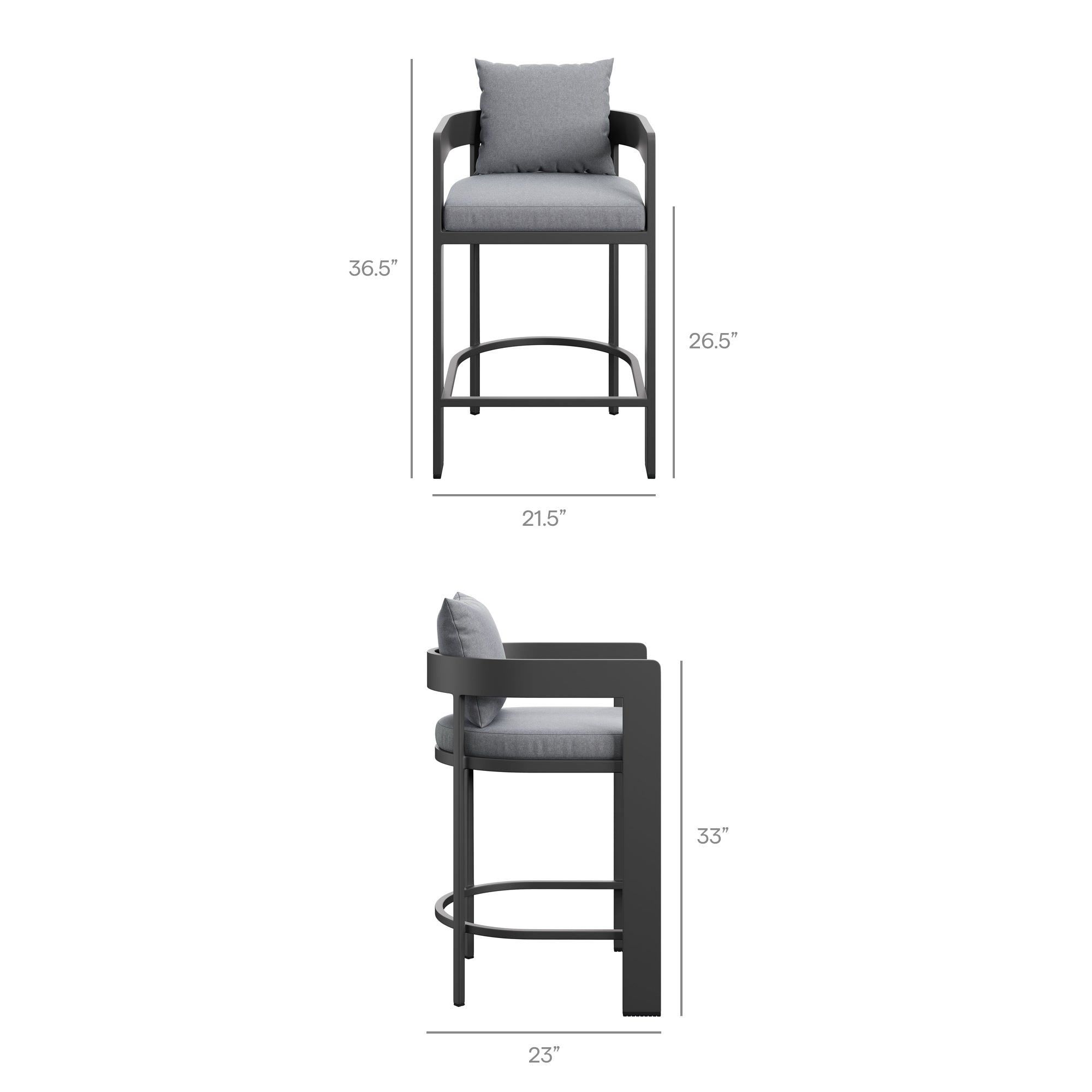 Tahoe Outdoor Patio Aluminum Counter Stool