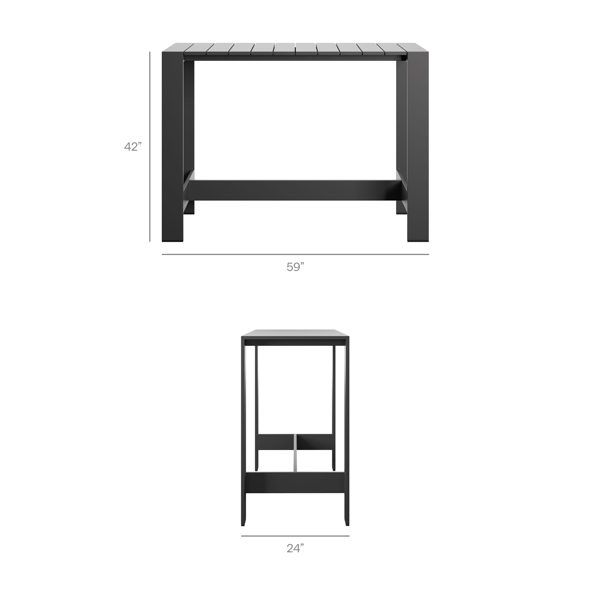 Tahoe 3-Piece Outdoor Aluminum Bar Table Set - White