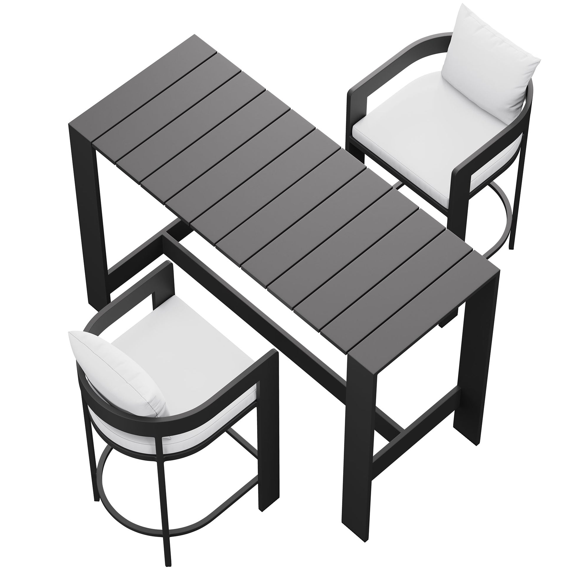 Tahoe 3-Piece Outdoor Aluminum Bar Table Set