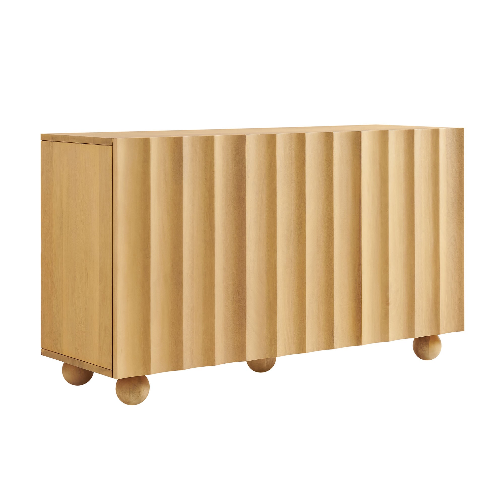 Sorren 54 Inch Scalloped Mango Wood - Natural