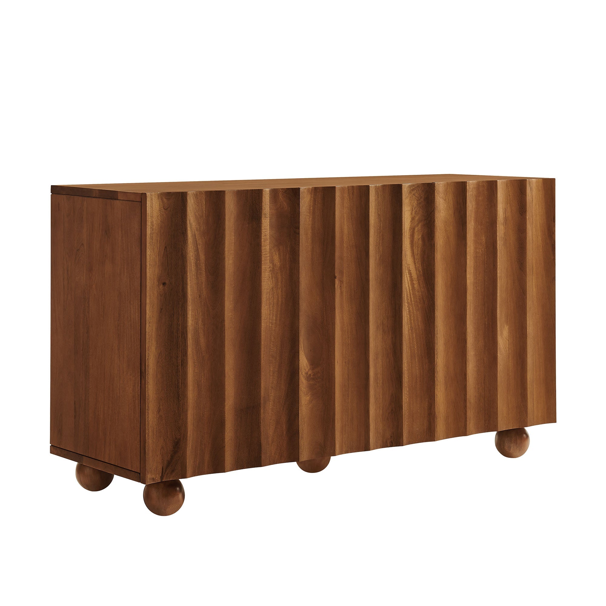 Sorren 54 Inch Scalloped Mango Wood - Walnut