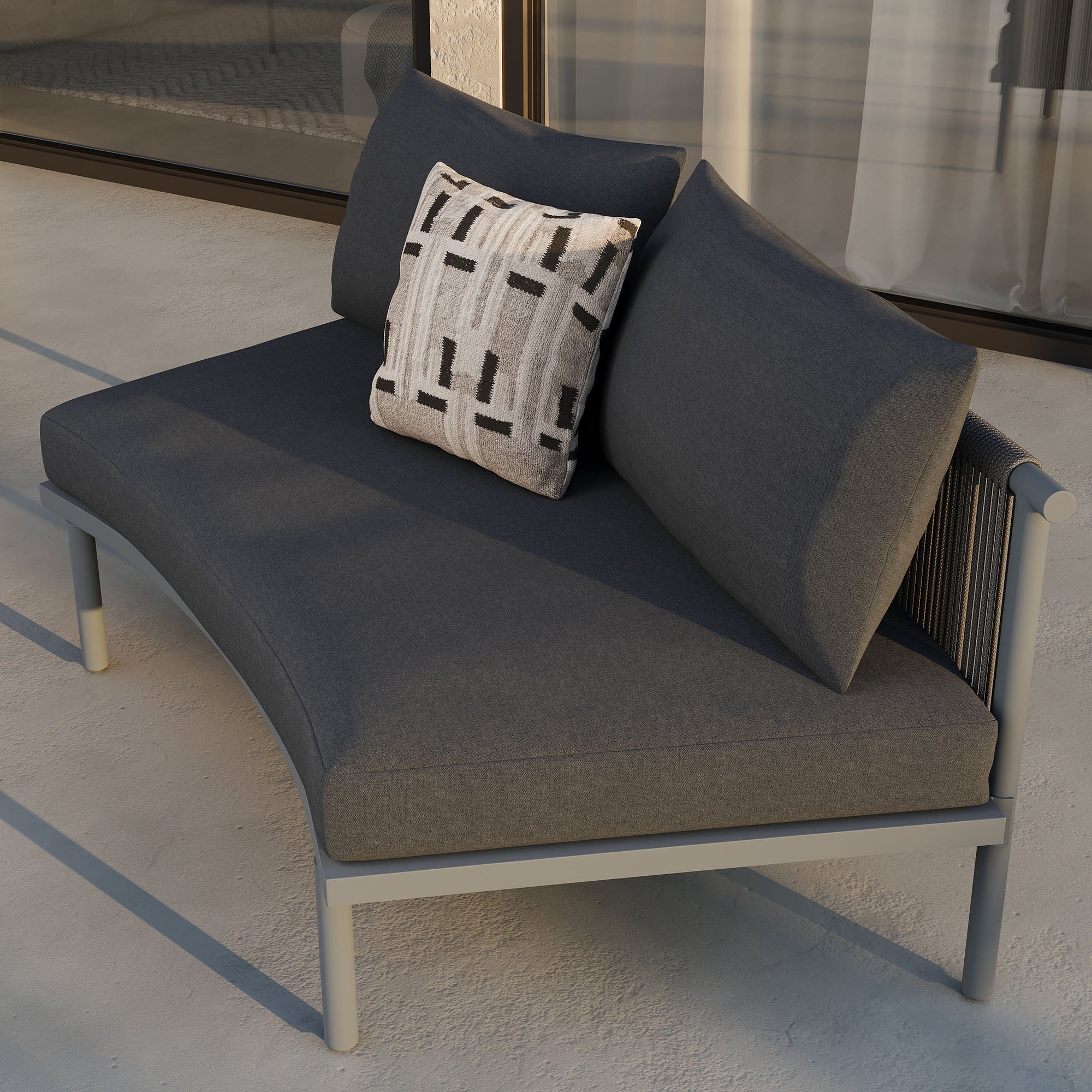Porta Armless Outdoor Patio Aluminum Modular Piece by Modway