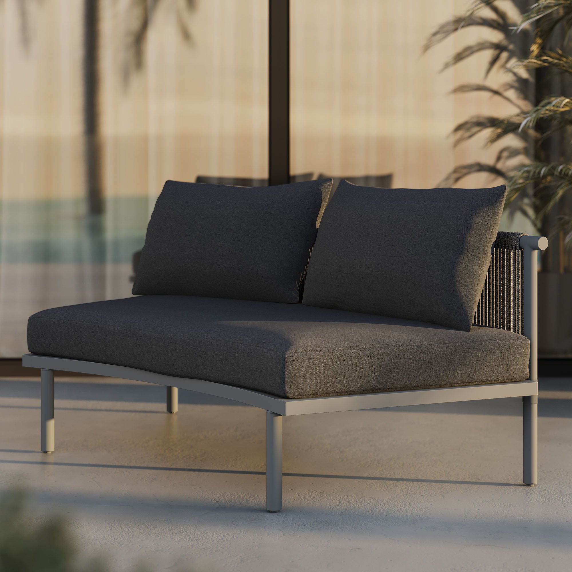 Porta Armless Outdoor Patio Aluminum Modular Piece by Modway