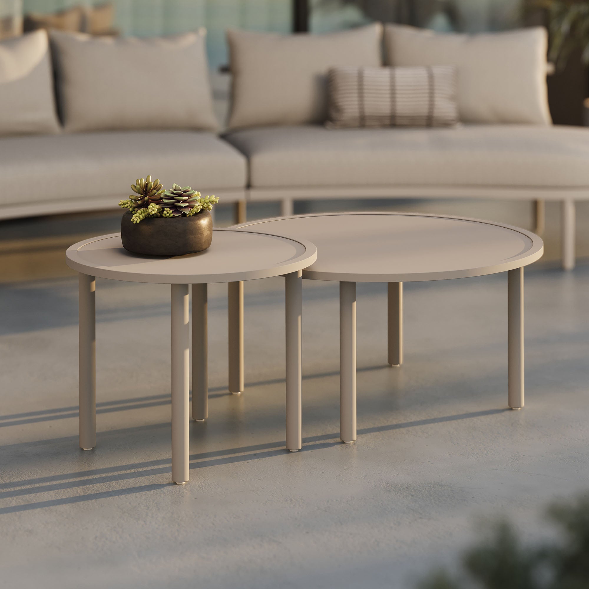 Porta 2 Piece Nesting Outdoor Patio Aluminum Coffee Table Set by Modway