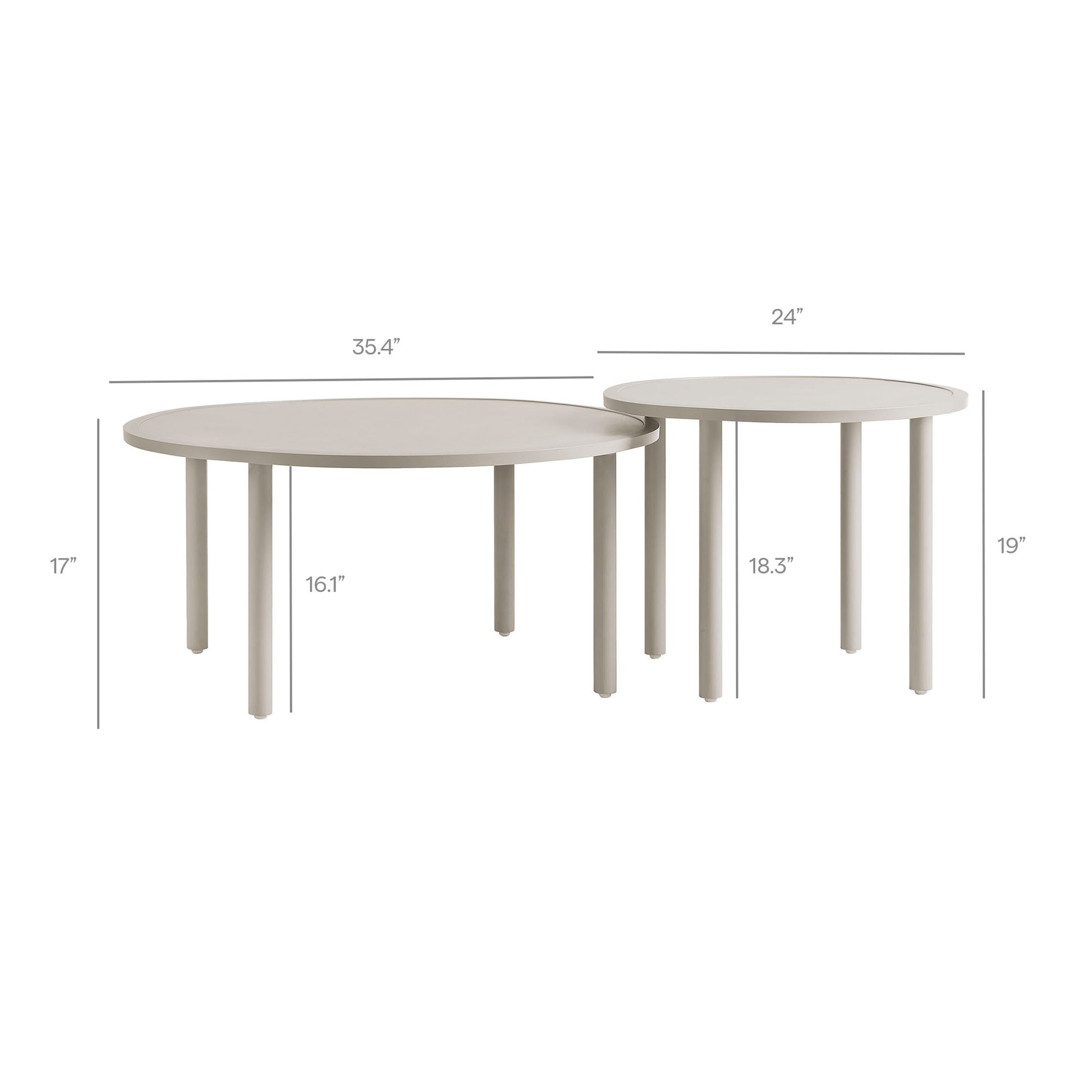 Porta 2 Piece Nesting Outdoor Patio Aluminum Coffee Table Set by Modway