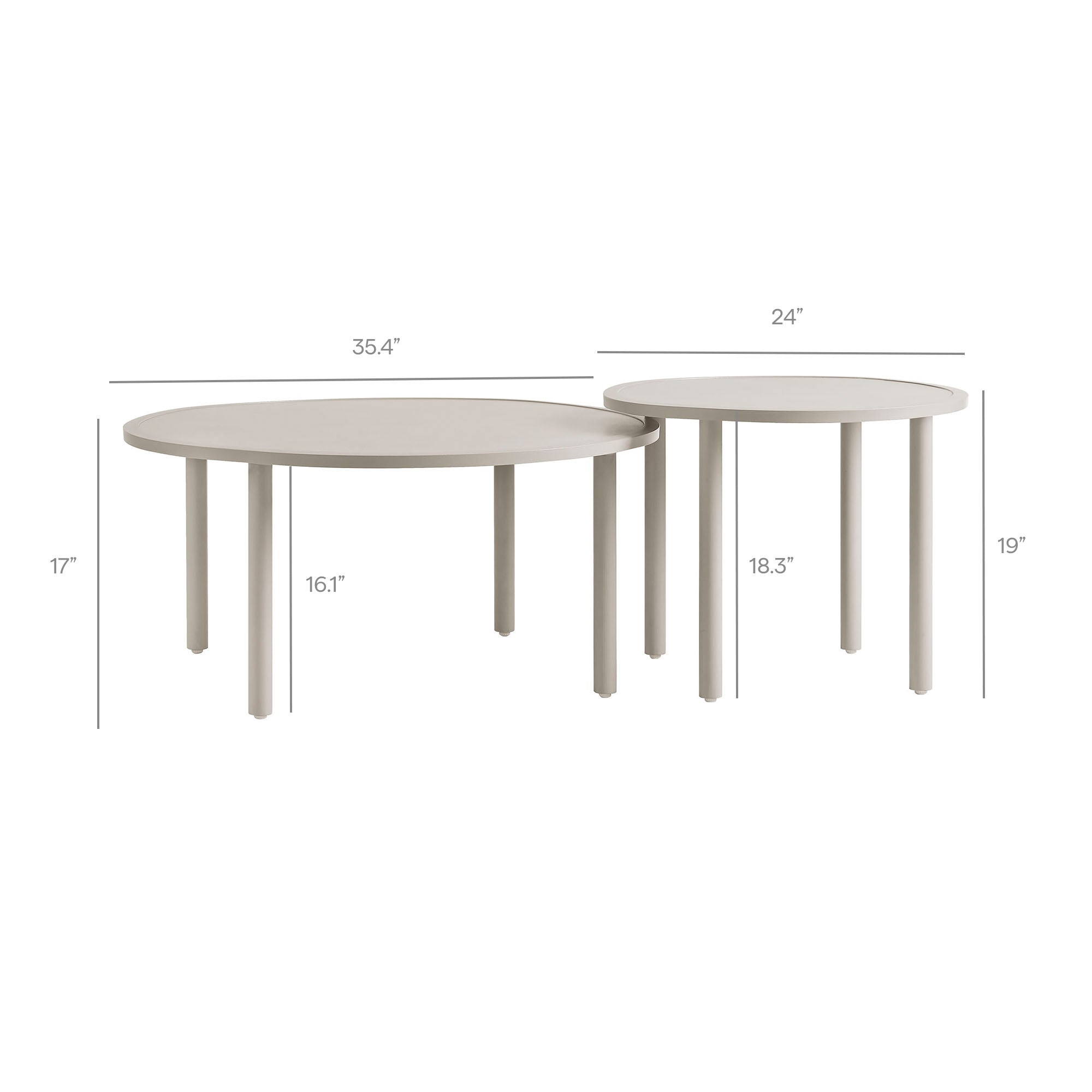 Porta 2 Piece Nesting Outdoor Patio Aluminum Coffee Table Set by Modway