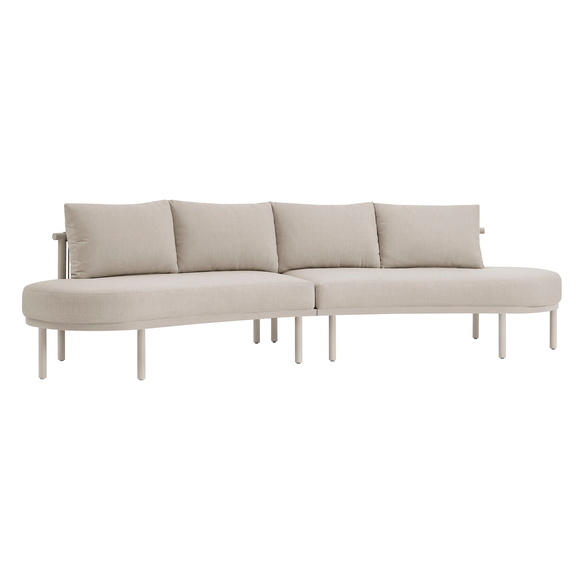 Porta 2 Piece Outdoor Aluminum Modular Sofa - Khaki Stone