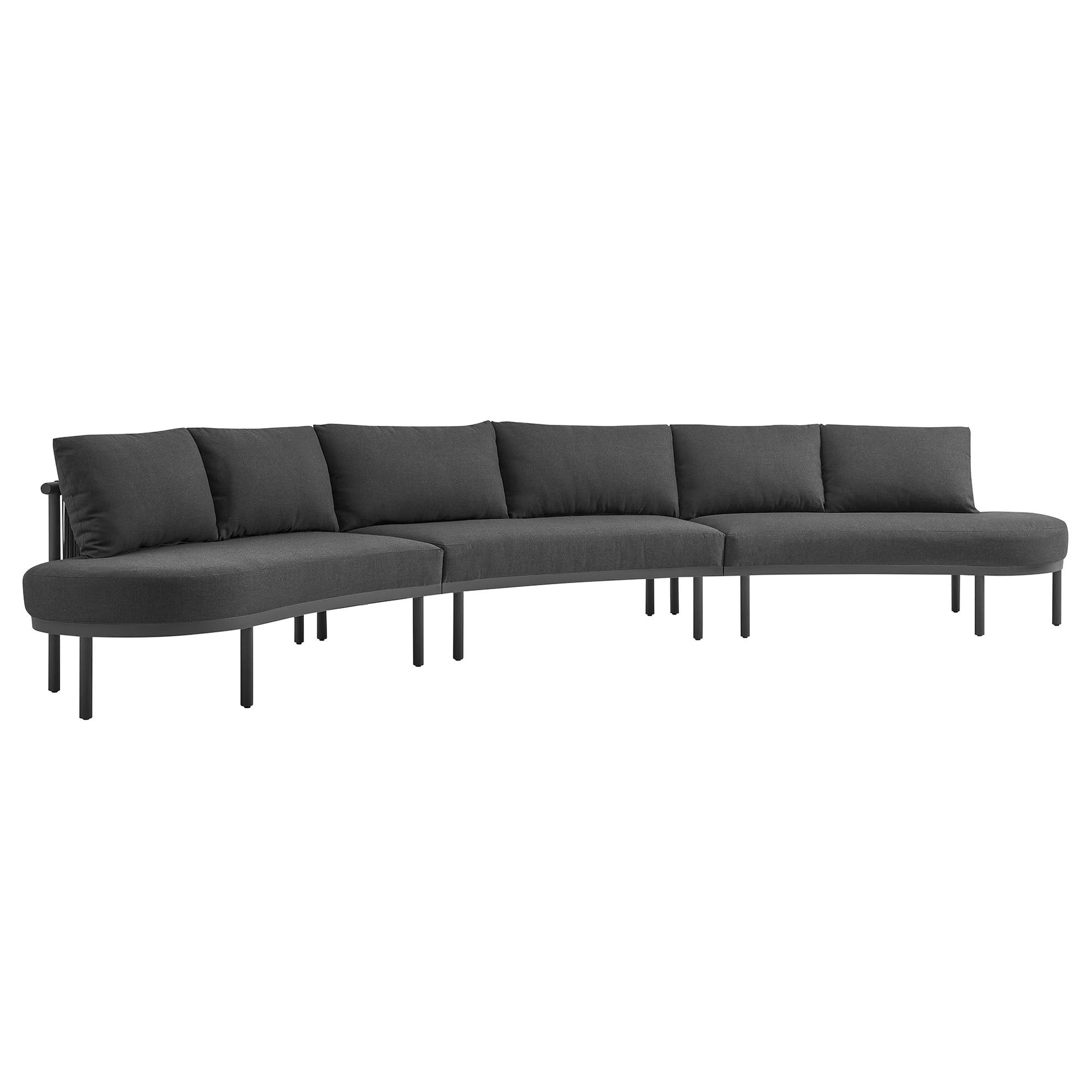 Porta 3 Piece Outdoor Aluminum Modular Sofa - Anthracite