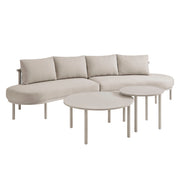 Porta 4 Piece Outdoor Aluminum Modular Sofa Set - Khaki Stone