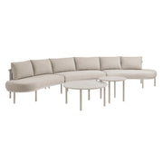 Porta 5 Piece Outdoor Aluminum Modular Sofa Set - Khaki Stone