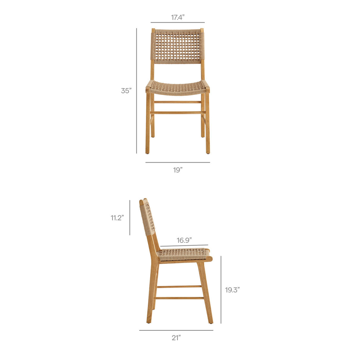 Tindra Woven Dining Chairs Set of 2 - Natural
