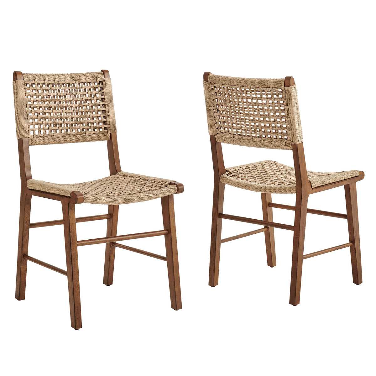 Tindra Woven Dining Chairs Set of 2 - Walnut