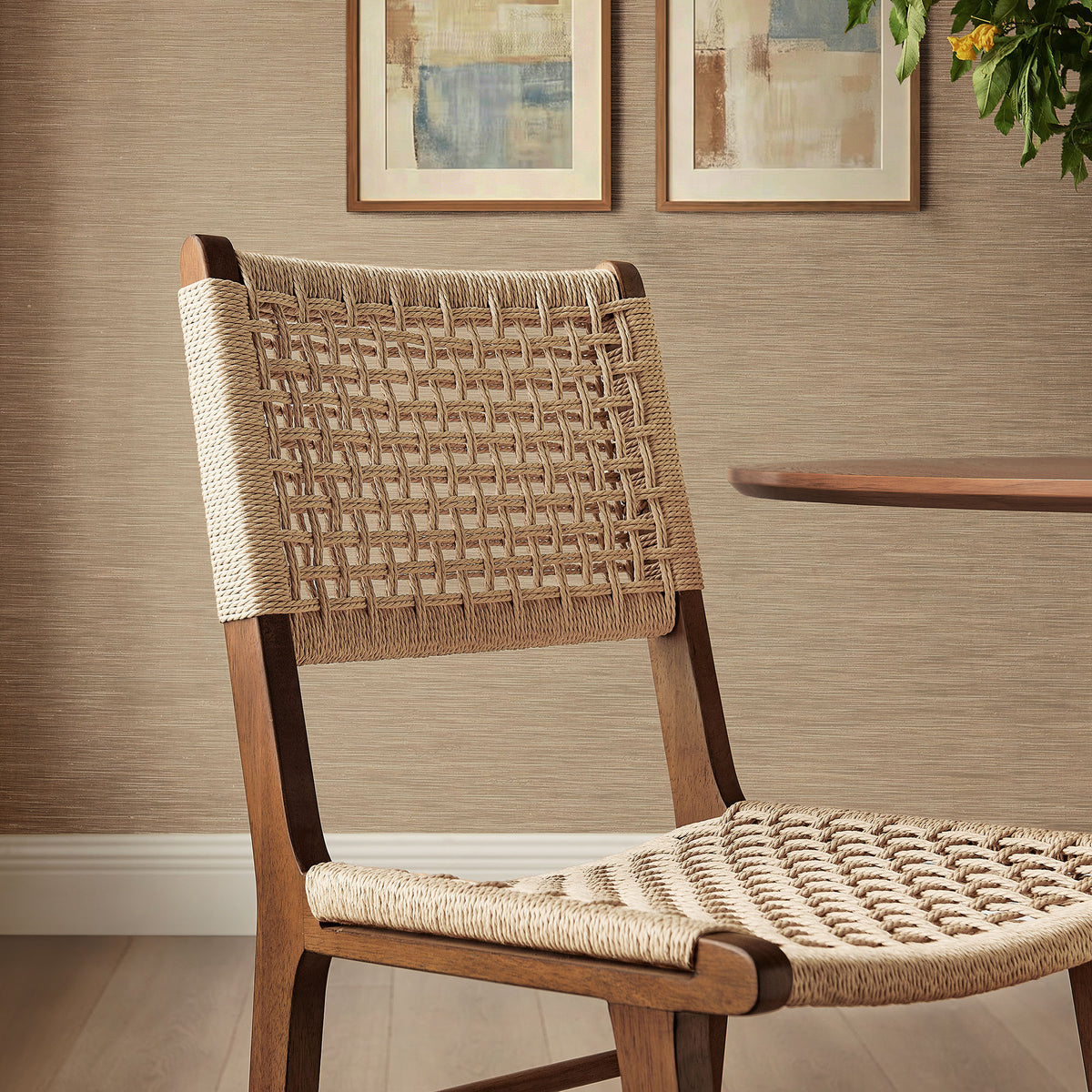 Tindra Woven Dining Chairs Set of 2 - Walnut