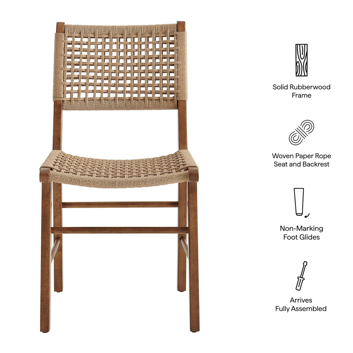 Tindra Woven Dining Chairs Set of 2 - Walnut