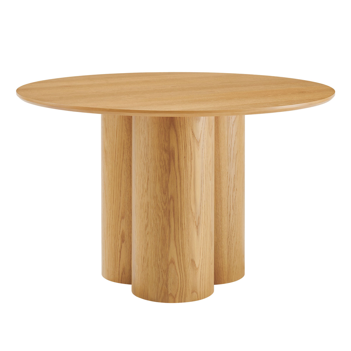 Renwick 47 Inch Oak Veneer Round Pedestal Dining Table - Oak