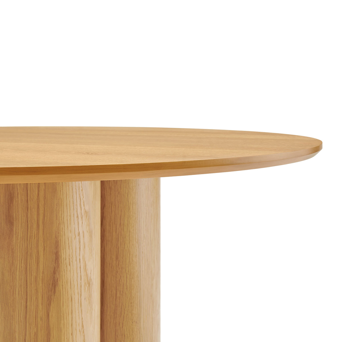 Renwick 47 Inch Oak Veneer Round Pedestal Dining Table - Oak