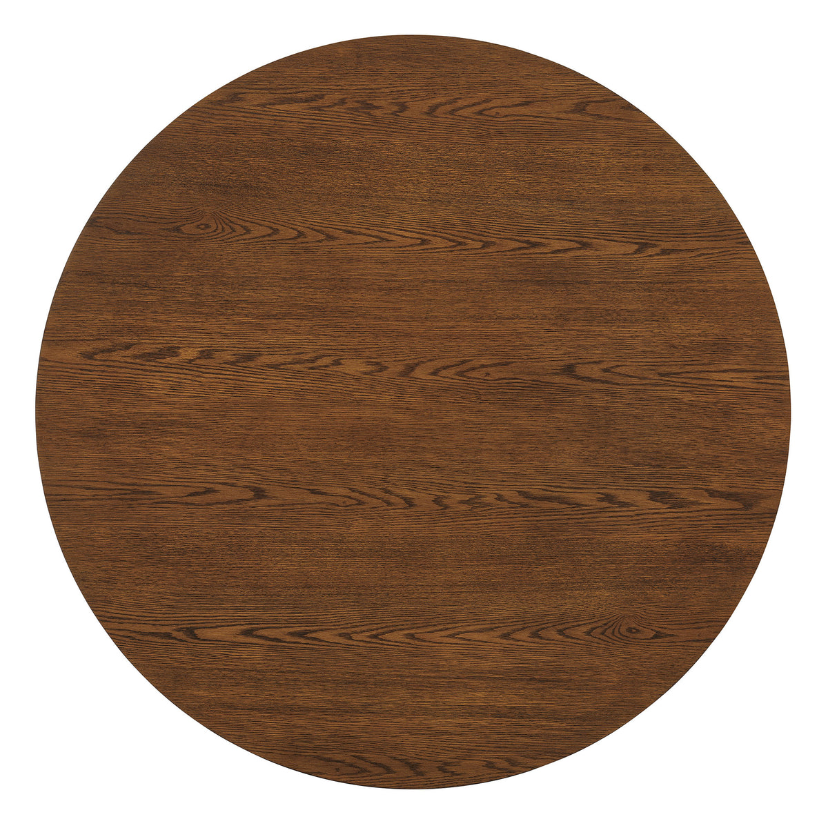 Renwick 47 Inch Oak Veneer Round Pedestal Dining Table - Walnut
