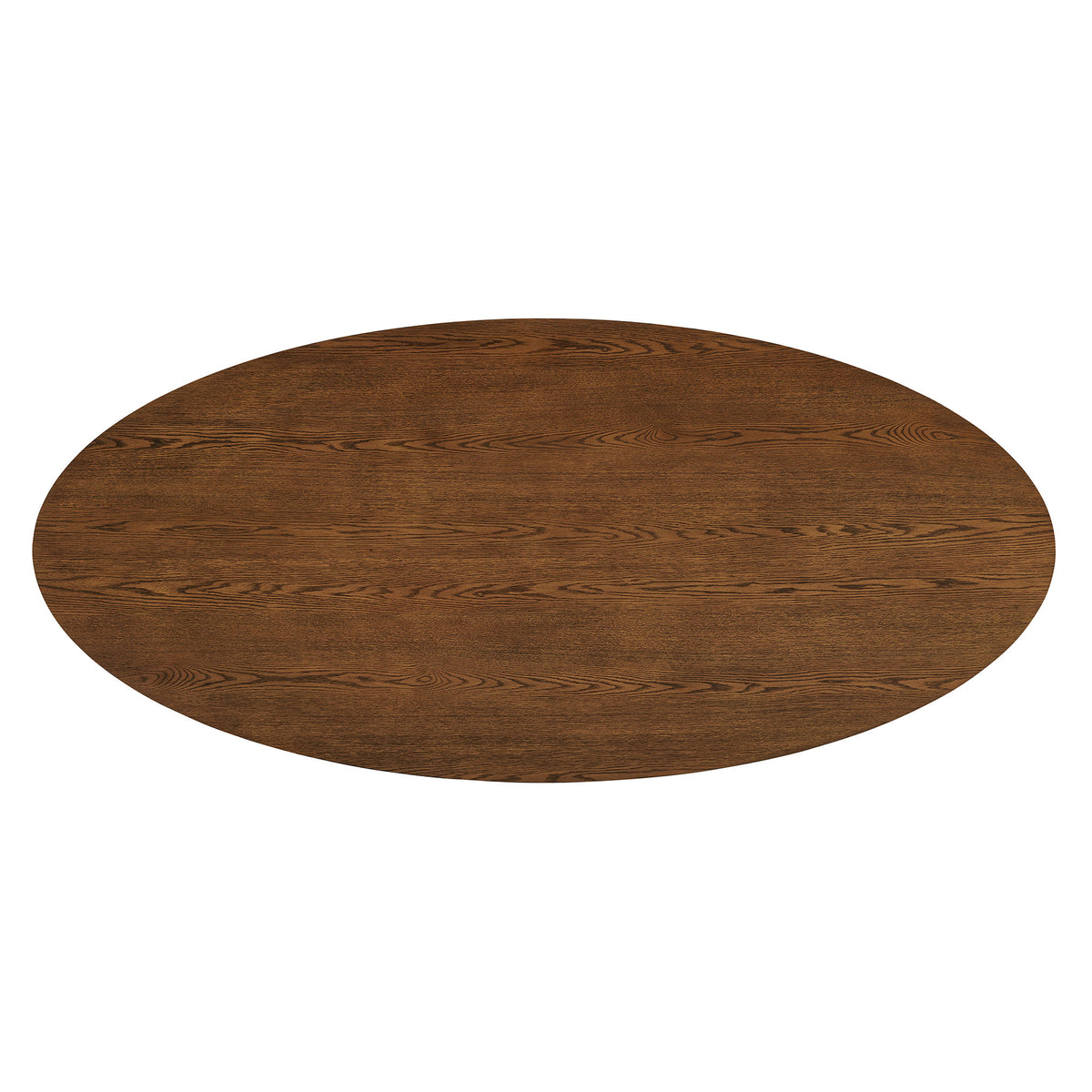 Renwick 79 Inch Oak Veneer Oval Pedestal Dining Table - Walnut