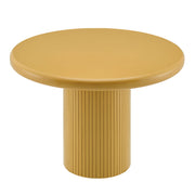 Belmonte 45 Inch Painted Wood Round Pedestal Dining Table - Mustard