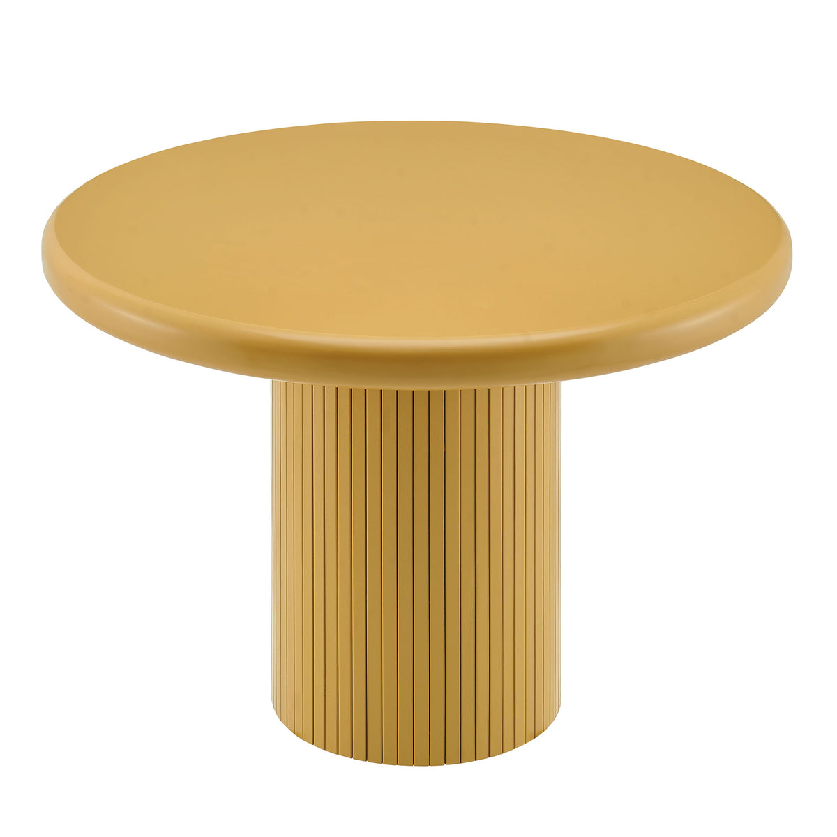Belmonte 45 Inch Painted Wood Round Pedestal Dining Table - Mustard