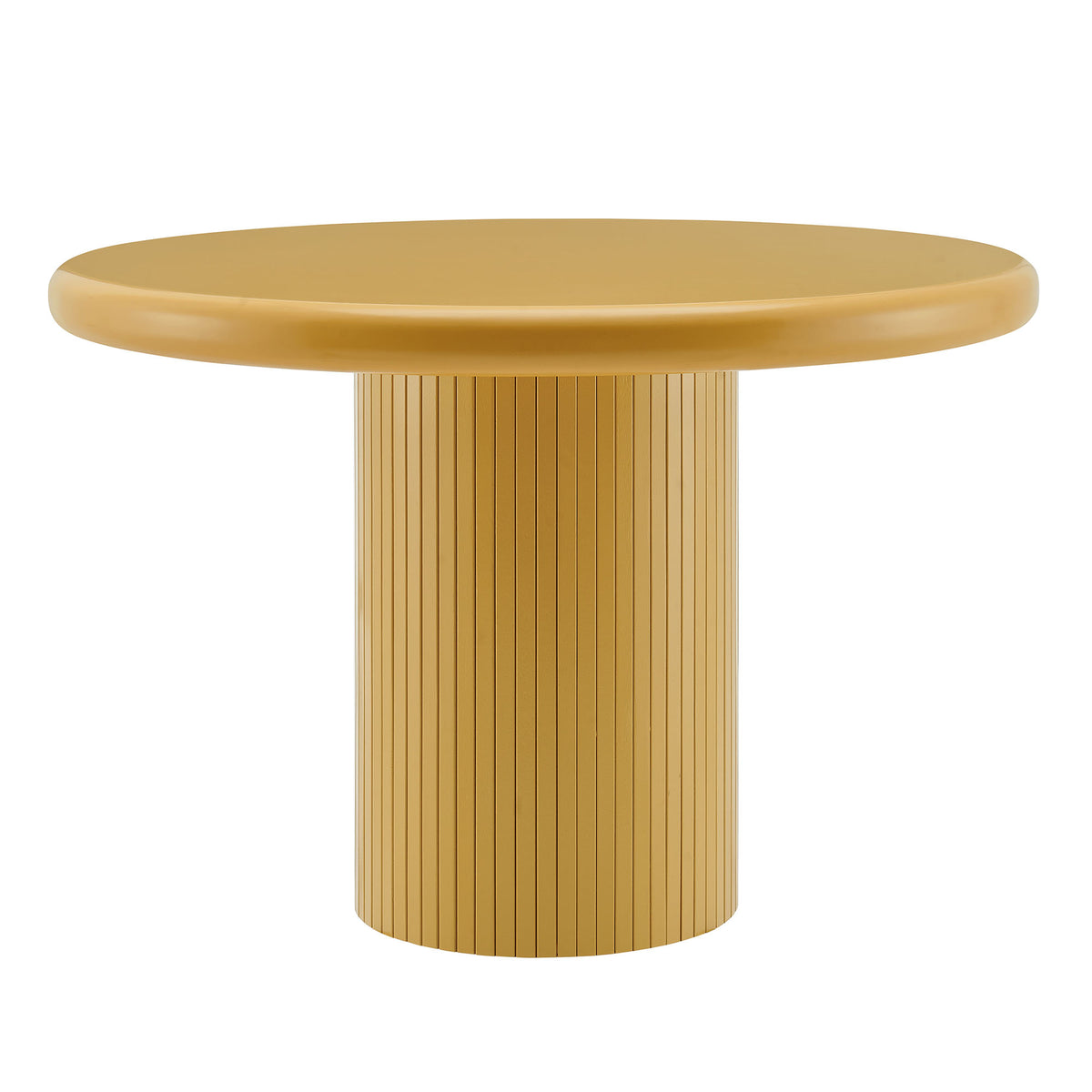 Belmonte 45 Inch Painted Wood Round Pedestal Dining Table - Mustard