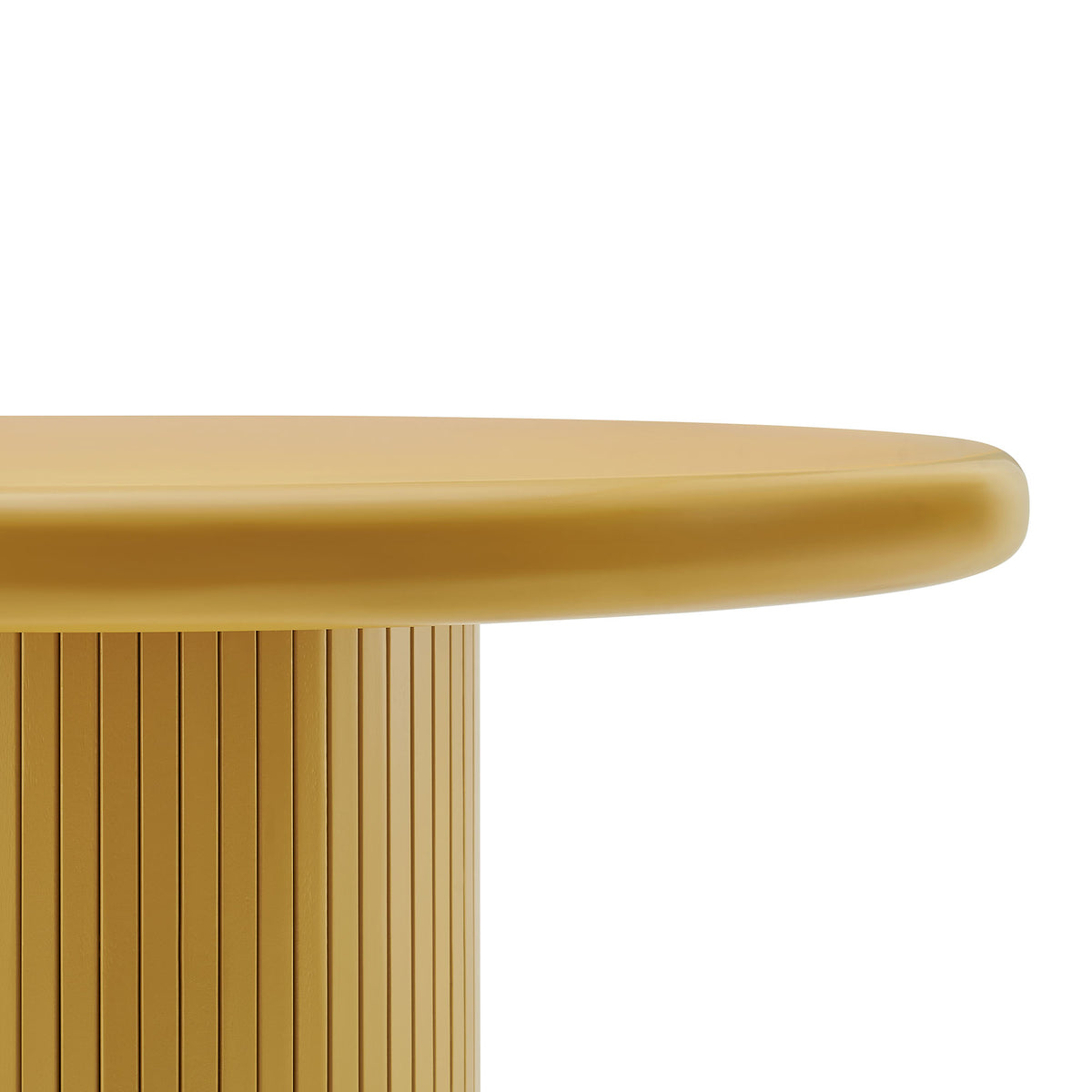 Belmonte 45 Inch Painted Wood Round Pedestal Dining Table - Mustard