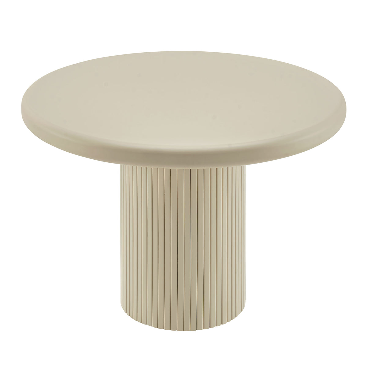 Belmonte 45 Inch Painted Wood Round Pedestal Dining Table - Putty