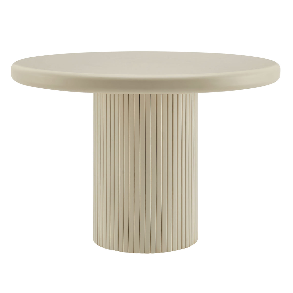 Belmonte 45 Inch Painted Wood Round Pedestal Dining Table - Putty